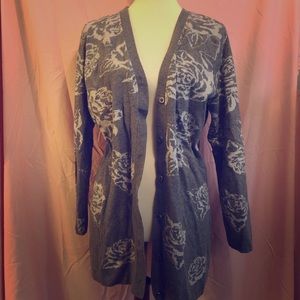 Grey Floral Cardigan